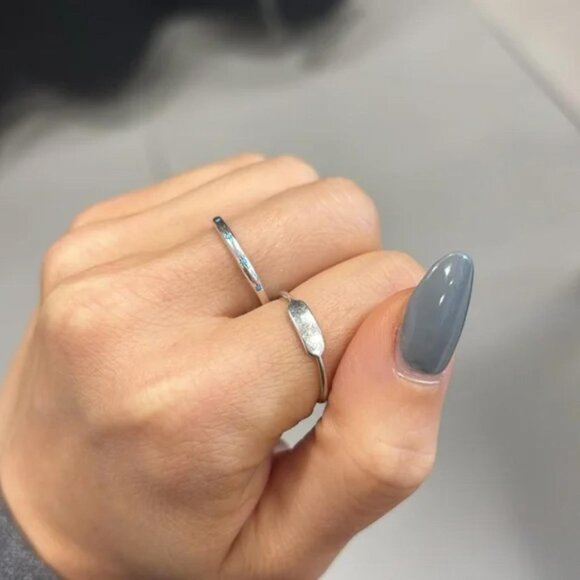 The Maya sterling silver ring with blue turquoise studs 925 - Picture 3 of 3